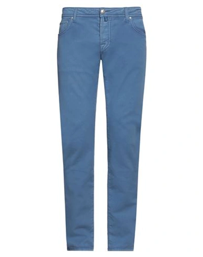 Jacob Cohёn Man Pants Pastel Blue Size 40 Cotton, Elastane