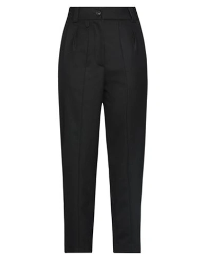 Tela Woman Pants Black Size 8 Polyester, Virgin Wool, Elastane