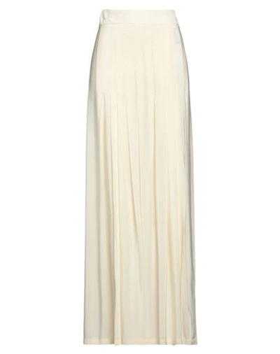 Erika Cavallini Woman Long Skirt Ivory Size 6 Silk In White