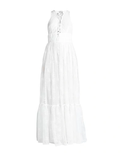 Elisabetta Franchi Woman Long Dress White Size 12 Polyester