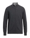 Brooksfield Man Cardigan Steel Grey Size 42 Virgin Wool