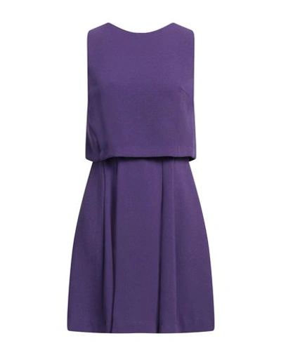 Hanita Woman Mini Dress Purple Size Xs Polyester, Elastane