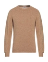 Jeckerson Man Sweater Camel Size Xxl Wool, Polyamide In Beige