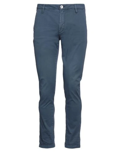 Aglini Man Pants Slate Blue Size 33 Cotton, Elastane In Blue