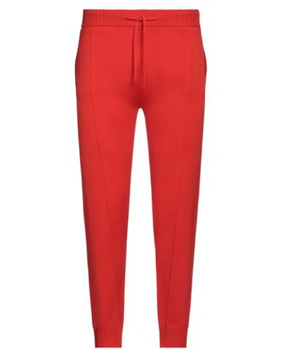 Drumohr Man Pants Tomato Red Size 36 Merino Wool In Tomato Red