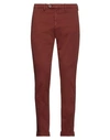 B Settecento Man Pants Rust Size 33 Cotton, Elastane In Red