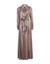 Aniye By Woman Long Dress Camel Size 8 Polyester In Beige