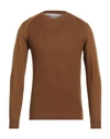Gazzarrini Man Sweater Camel Size 3xl Polyester, Acrylic, Nylon, Merino Wool In Beige