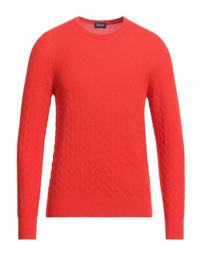 Drumohr Man Sweater Red Size 40 Merino Wool