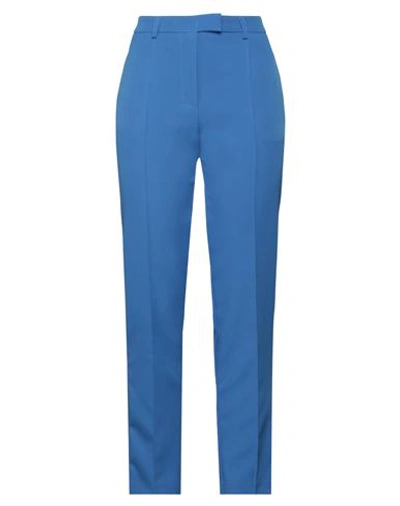 Manila Grace Woman Pants Blue Size 8 Polyester, Elastane