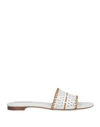 Tod's Woman Sandals White Size 11.5 Soft Leather