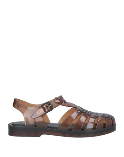MELISSA MELISSA WOMAN SANDALS TAN SIZE 5 PVC - POLYVINYL CHLORIDE 