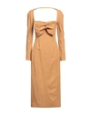 Jacquemus Woman Midi Dress Ocher Size 6 Viscose, Linen, Elastane In Yellow