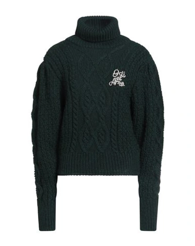 Odi Et Amo Woman Turtleneck Dark Green Size 6 Acrylic, Polyester, Wool In Green