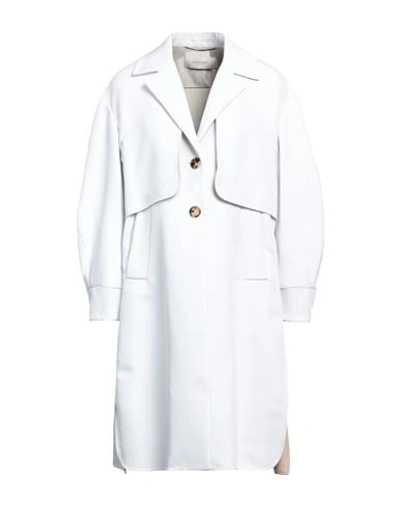 Agnona Woman Overcoat White Size 10 Polyamide, Cotton, Wool