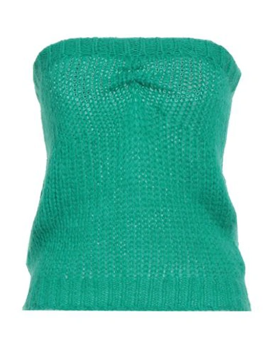 Laneus Woman Top Green Size 6 Mohair Wool, Polyamide, Wool