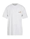 Carhartt Man T-shirt Light Grey Size L Cotton