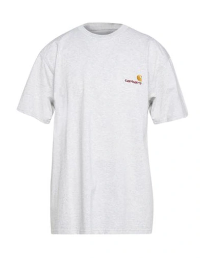 Carhartt Man T-shirt Light Grey Size L Cotton In Grey
