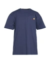 Carhartt Man T-shirt Navy Blue Size M Cotton