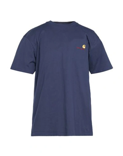 Carhartt Man T-shirt Navy Blue Size M Cotton
