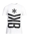 Bikkembergs Man T-shirt White Size S Cotton, Elastane