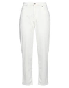 Pt Torino Woman Pants Off White Size 30 Cotton, Elastane