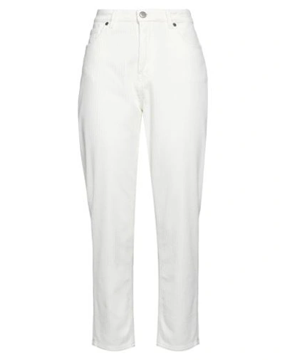 Pt Torino Woman Pants Off White Size 30 Cotton, Elastane In Off White