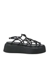 Agl Attilio Giusti Leombruni Agl Woman Sandals Black Size 9 Soft Leather