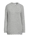 Alpha Studio Gray Alpaca Leather Sweater In Grey