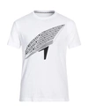 Bikkembergs Man T-shirt White Size Xxl Cotton, Elastane In White