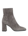 Sergio Rossi Woman Ankle Boots Dove Grey Size 10 Soft Leather