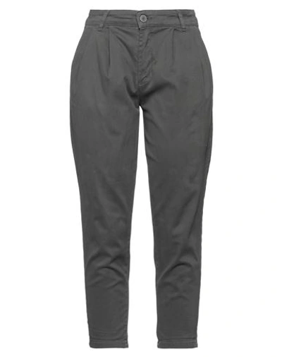 White Wise Woman Pants Grey Size 10 Cotton, Elastane In Grey