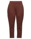 White Wise Woman Pants Brown Size 8 Cotton, Elastane