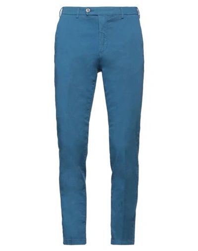 Cruna Man Pants Deep Jade Size 40 Cotton, Elastane In Blue