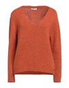 Happy25 Happy 25 Woman Sweater Orange Size 4 Acrylic, Polyester, Wool, Viscose, Alpaca Wool In Orange