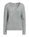Happy25 Woman Sweater Light Grey Size 4 Acrylic, Polyester, Wool, Viscose, Alpaca Wool