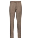 Paoloni Man Pants Sand Size 32 Tencel Lyocell, Linen, Cotton In Beige