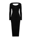 Vicolo Woman Midi Dress Black Size Onesize Viscose, Polyester