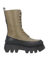 Nila & Nila Woman Ankle Boots Military Green Size 9 Soft Leather