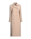 Maria Vittoria Paolillo Mvp Woman Coat Sand Size 6 Polyester, Viscose, Elastane In Beige