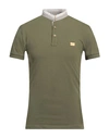 Yes Zee By Essenza Man Polo Shirt Military Green Size M Cotton, Elastane
