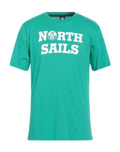 North Sails Man T-shirt Green Size Xxl Cotton