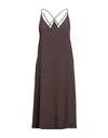 Seventy Sergio Tegon Woman Midi Dress Cocoa Size 4 Acetate, Silk In Brown