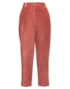 Momoní Woman Pants Rust Size 4 Cotton, Elastane In Red