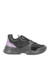 Liu •jo Woman Sneakers Black Size 7 Leather, Textile Fibers In Black