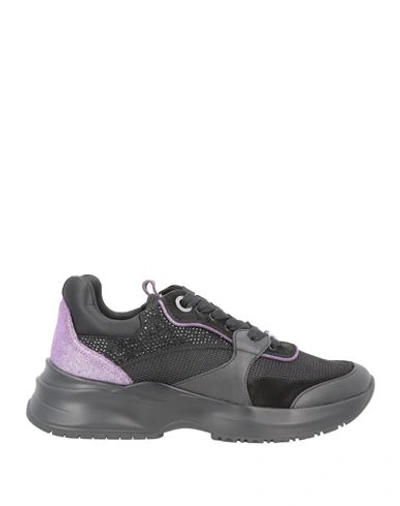 Liu •jo Woman Sneakers Black Size 7 Leather, Textile Fibers