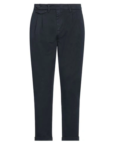 Stilosophy Man Pants Navy Blue Size 36 Cotton, Elastane