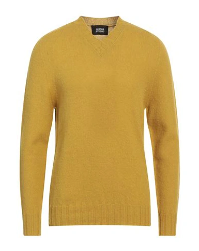 ALPHA STUDIO ALPHA STUDIO MAN SWEATER MARIGOLD SIZE 40 WOOL