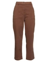 Zhelda Woman Pants Brown Size 0 Cotton, Elastane