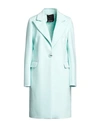 Yes London Woman Coat Turquoise Size 10 Polyester, Viscose In Blue